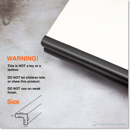 Roving Cove Slim-Fit Edge Protector for Baby Proofing (9ft Small Edge Only), Soft Rubber Foam, Furniture Edge Bumper Guard, Desk Edge Cushion, 3M Adhesive, Onyx Black