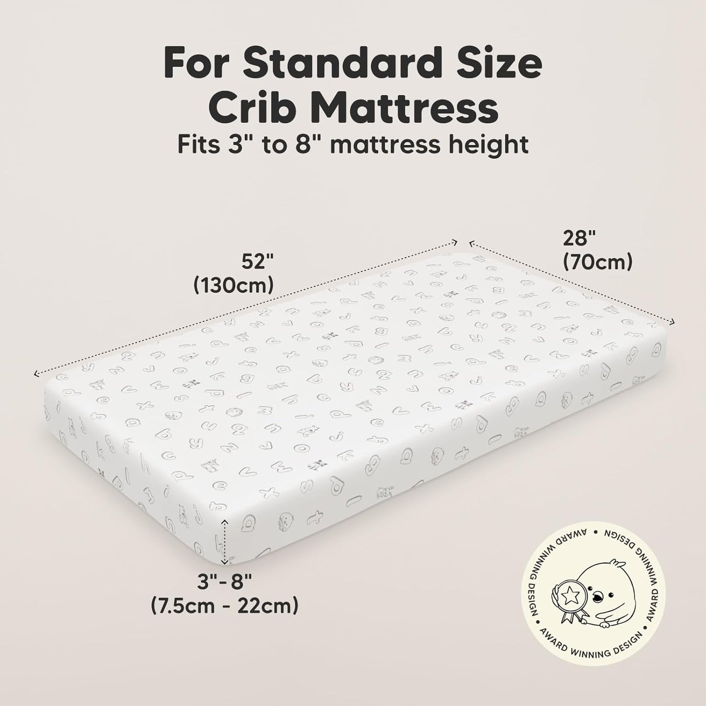 KeaBabies 2-Pack Organic Crib Sheets for Boys, Girls - 52x28 Fitted Crib Mattress Sheet Neutral