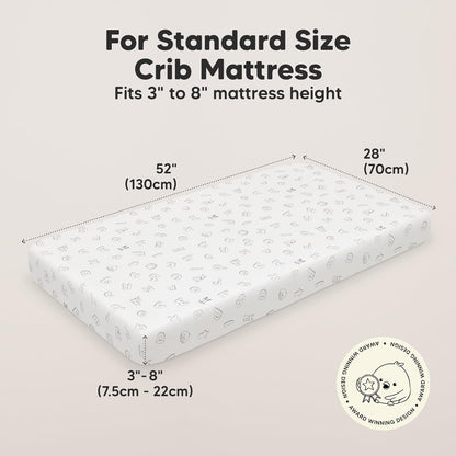 KeaBabies 2-Pack Organic Crib Sheets for Boys, Girls - 52x28 Fitted Crib Mattress Sheet Neutral