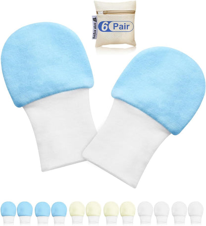 Newborn Baby Mittens Anti Scratch Baby Mittens No Scratch Mittens Baby Gloves for 0-6 Months Boys Girls(6 Pairs)