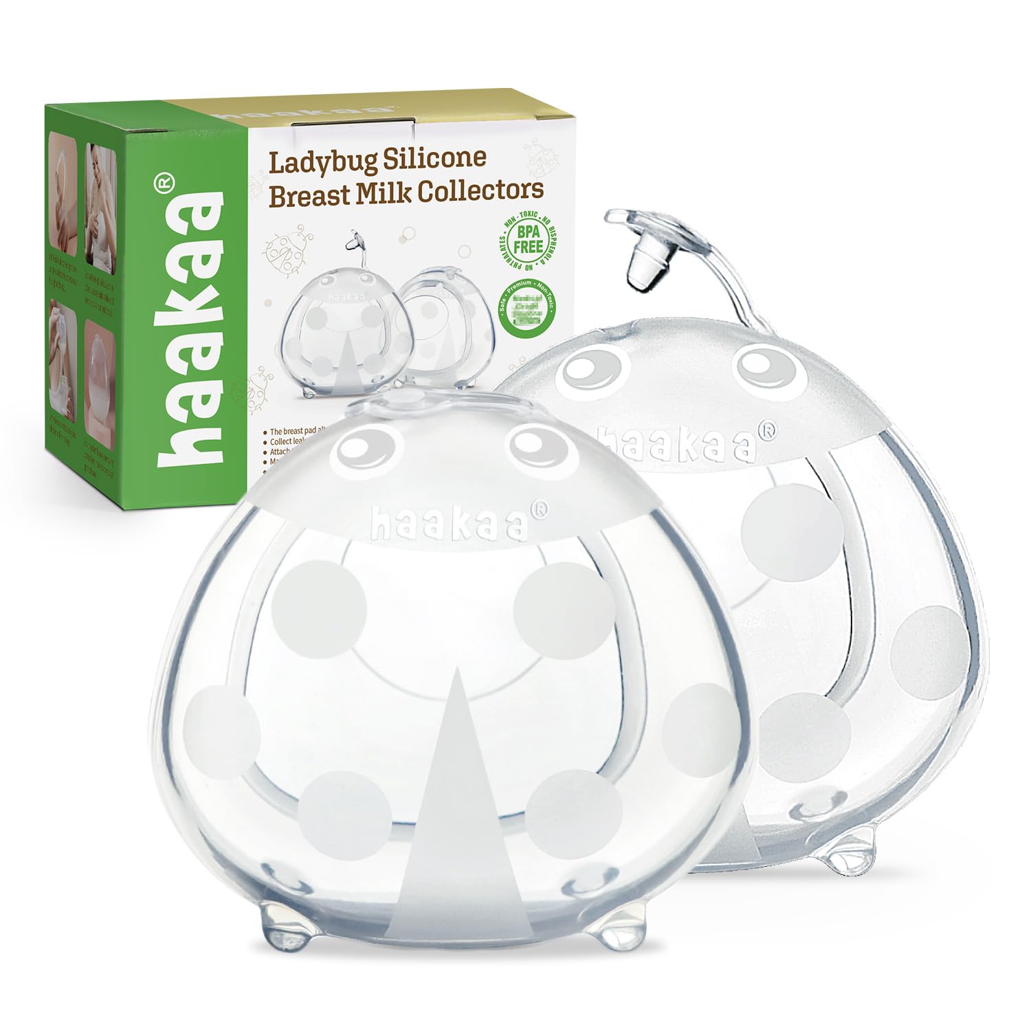 haakaa Ladybug Milk Collectors Breastmilk Catcher Wearable Nursing Cups for Breastfeeding Moms to