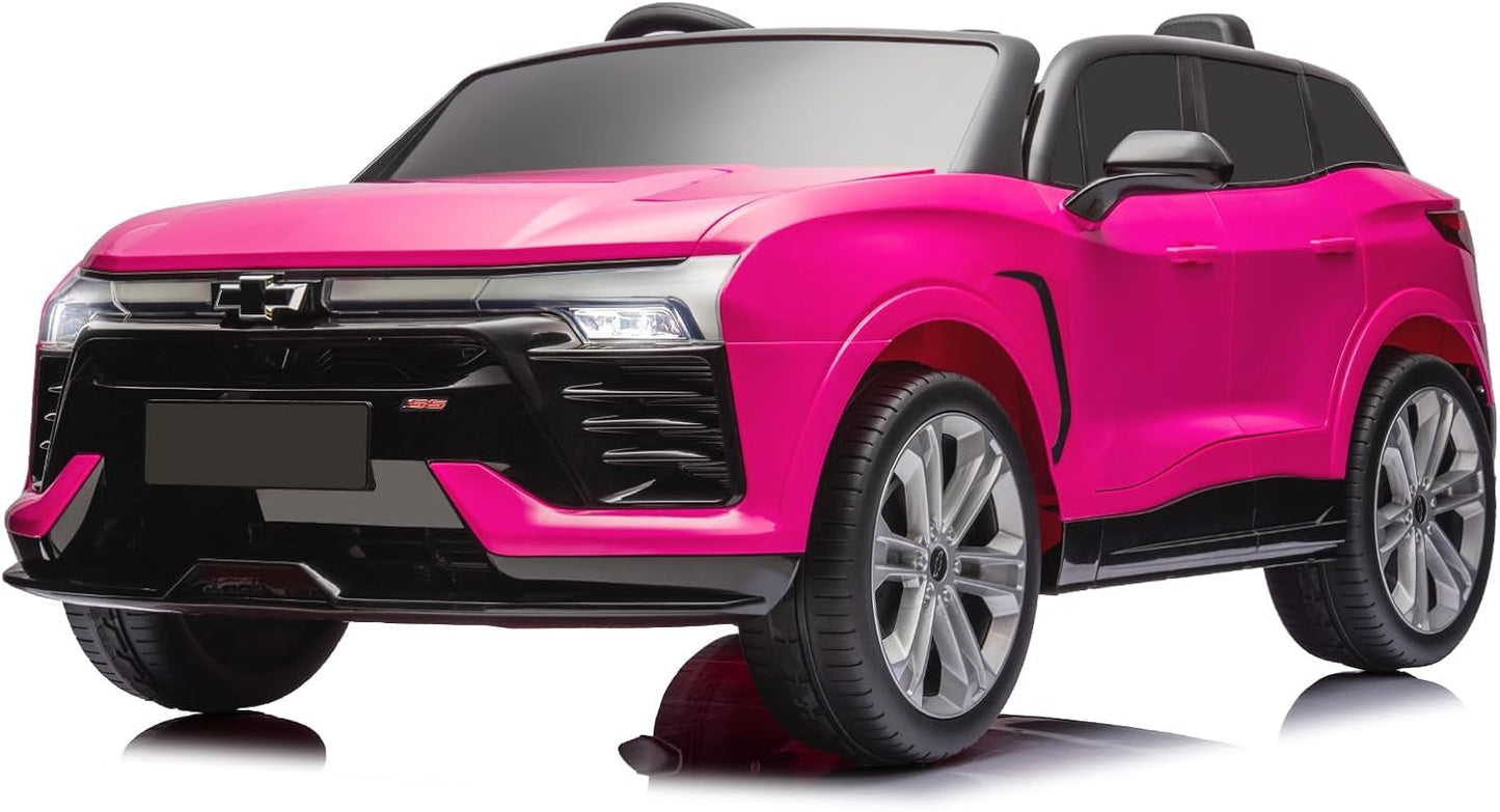 Hetoy 24V 2-Seater SUV Licensed Chevrolet Blazer Ride On Car Toy w/Parent Remote Control, 3 Speeds, Wireless Music, MP3 Player, Electric Car for Kids Ages 3-8, Pink