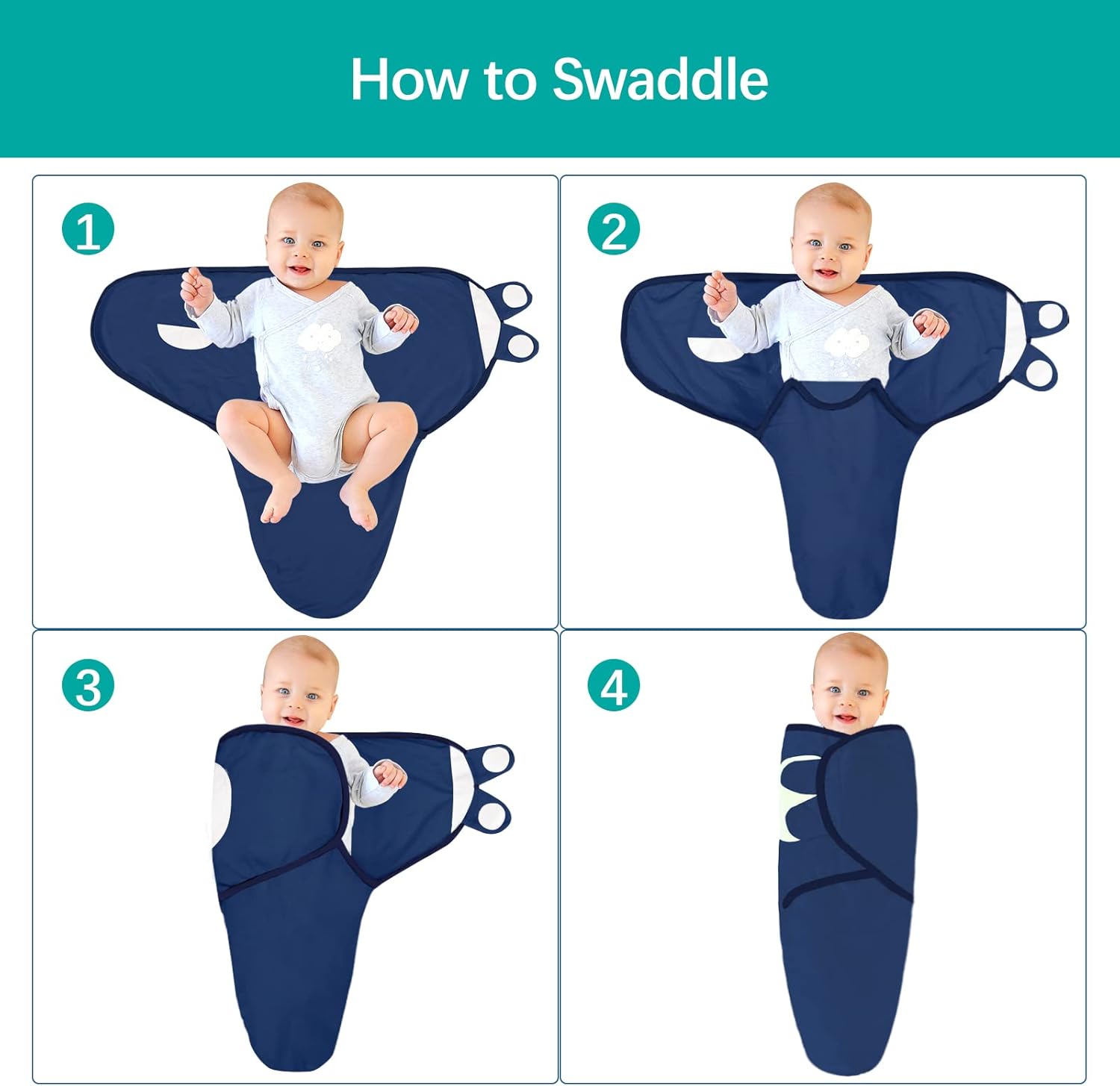 Biloban Baby Swaddles 0-3 Months for Boy & Girl, Cotton Swaddle Blanket, Newborn Essentials, Grey &
