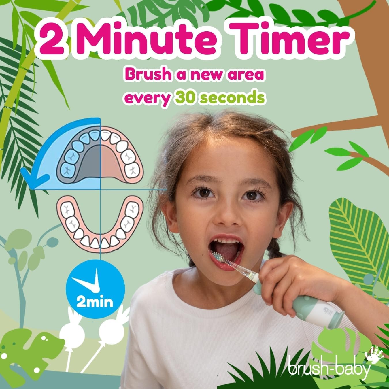 brush-baby WildOnes™ Rechargeable Kids Electric Toothbrush – Koala | Flashing Lights, 2-Min Timer