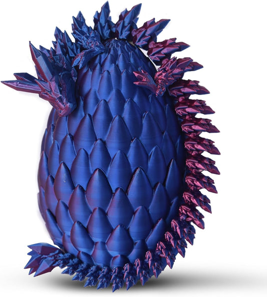 3D Printed Dragon Toy 12" Crystal Dragon Fidget Executive Desk Dragon Egg