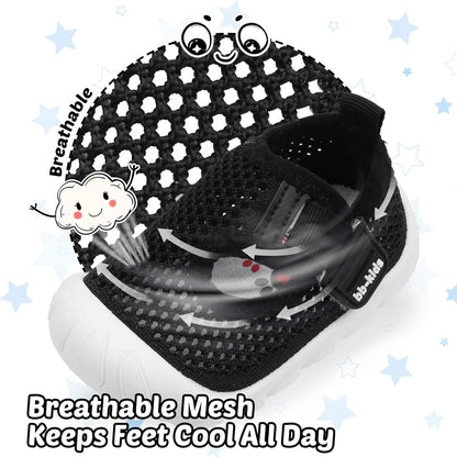 Baby Walking Shoes Toddler Girl Boy Soft Sole Breathable Mesh Slip on Summer Wide Shoes Infant Flexible Lightweight Non-Slip Safer Causal Tennis Shoes Toddler First Walkers Shoes Rubber Soles Outdoor