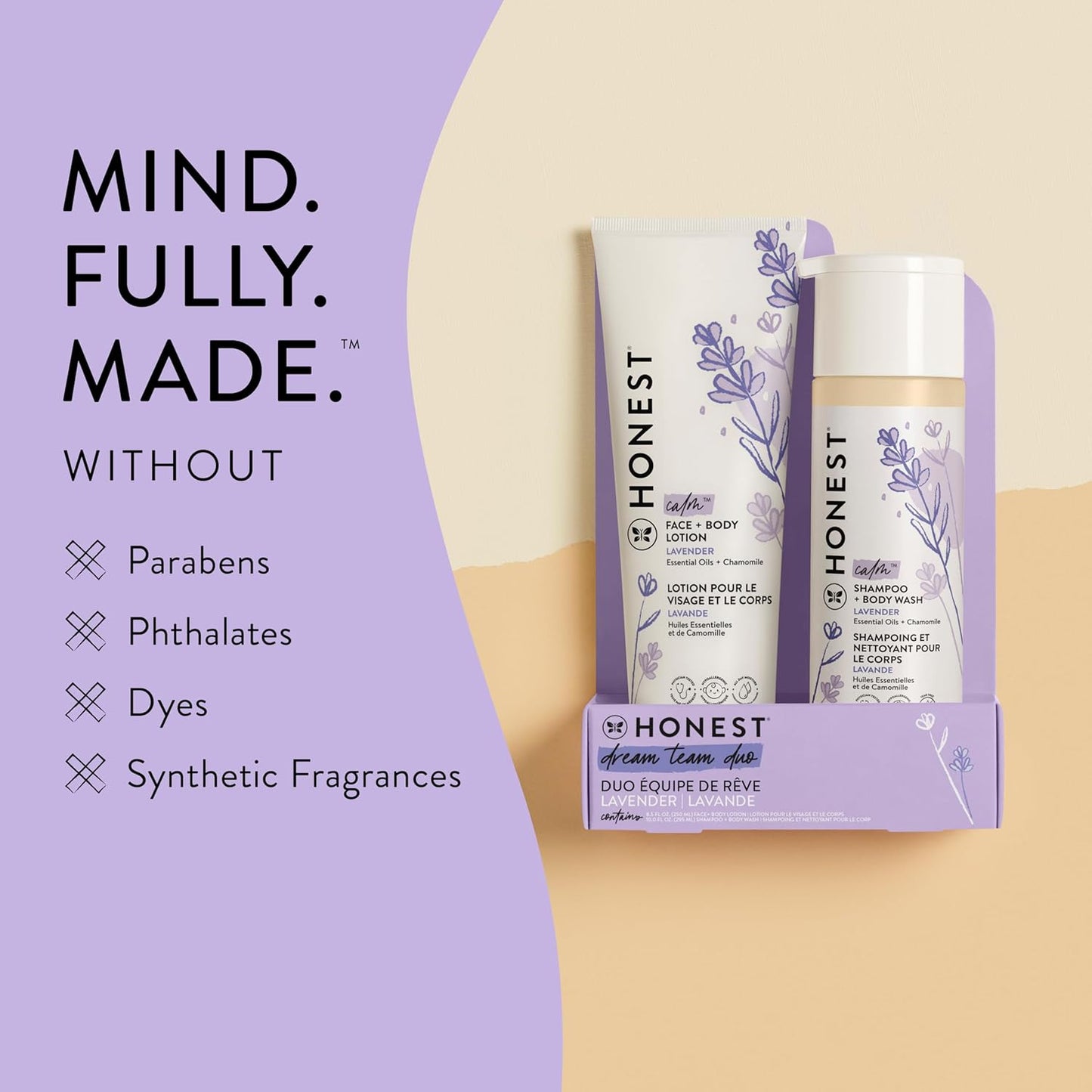 The Honest Company 2-in-1 Cleansing Shampoo + Body Wash and Face + Body Lotion Bundle | Gentle for