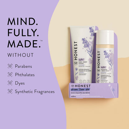The Honest Company 2-in-1 Cleansing Shampoo + Body Wash and Face + Body Lotion Bundle | Gentle for