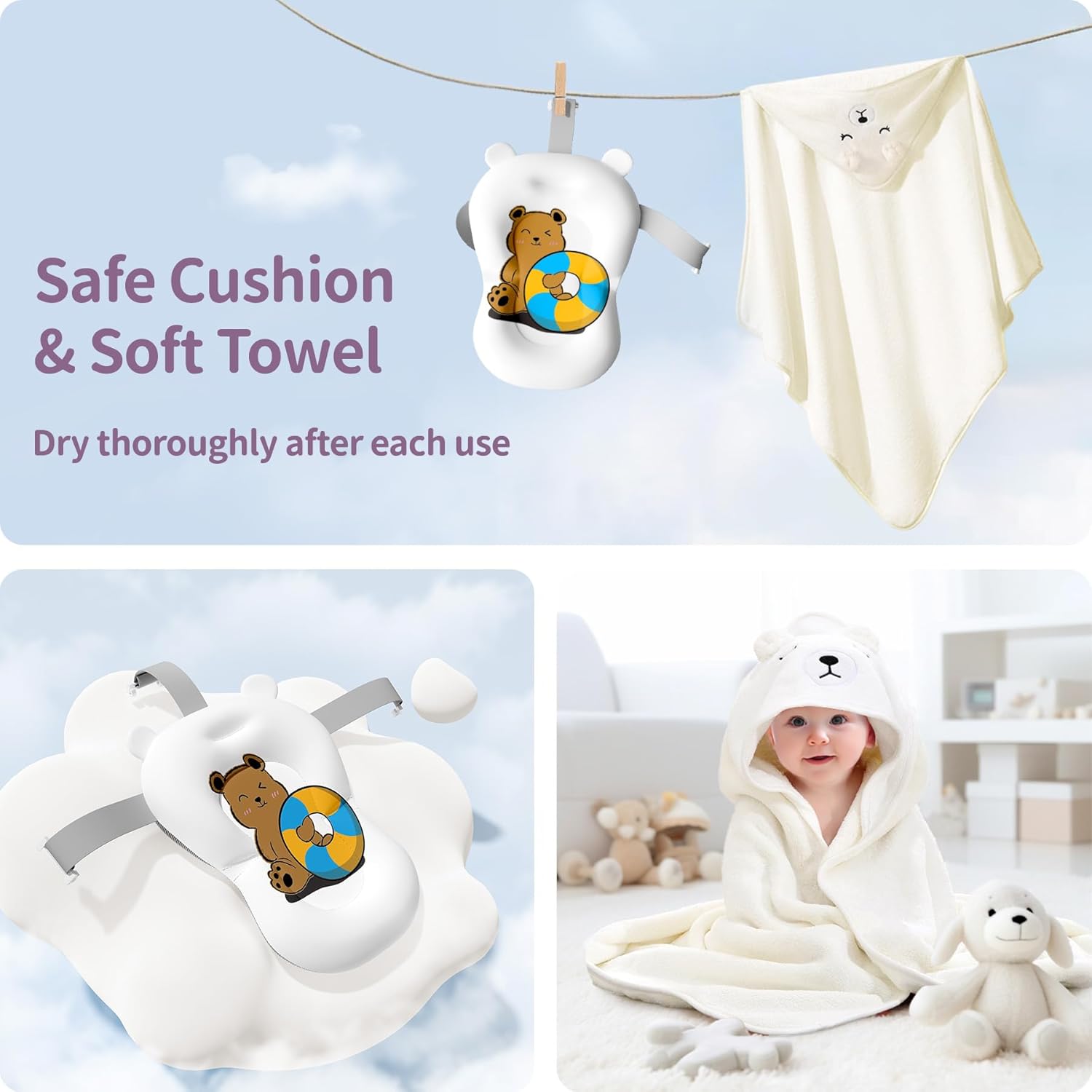 Collapsible Baby Bathtub for Newborn to Toddler (0-18 Month) - Portable Baby Bath Tub for Travel