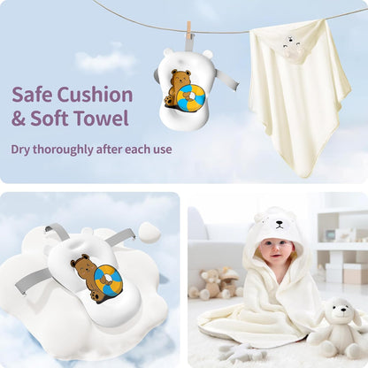 Collapsible Baby Bathtub for Newborn to Toddler (0-18 Month) - Portable Baby Bath Tub for Travel