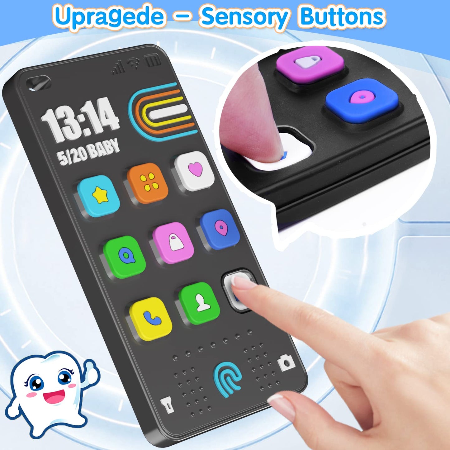 Baby Cell Phone Toy Babies 6-12 Months, Remote Control Teething Toys
