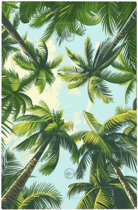 Summer Sky Coconut Palms Trees Green Plants Leaf Light Switch Cover Plate 1 Gang No Device Blank