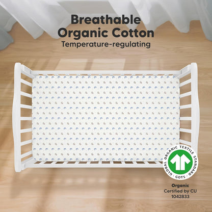 KeaBabies 2-Pack Organic Crib Sheets for Boys, Girls - 52x28 Fitted Crib Mattress Sheet Neutral