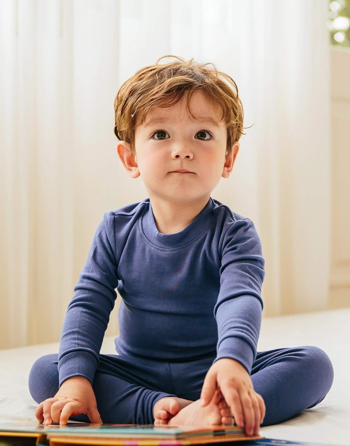 VAENAIT 6M-12Y Toddler Toddler Kids Toddler Girls Boys Soft Comfy Modal Tencel Solid Raglan Sleepwear Pajamas Pjs 2pcs Set