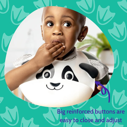 Silly Goose Silicone Animal Baby Bibs for Babies and Toddlers, Waterproof, Adjustable, Soft, Extra
