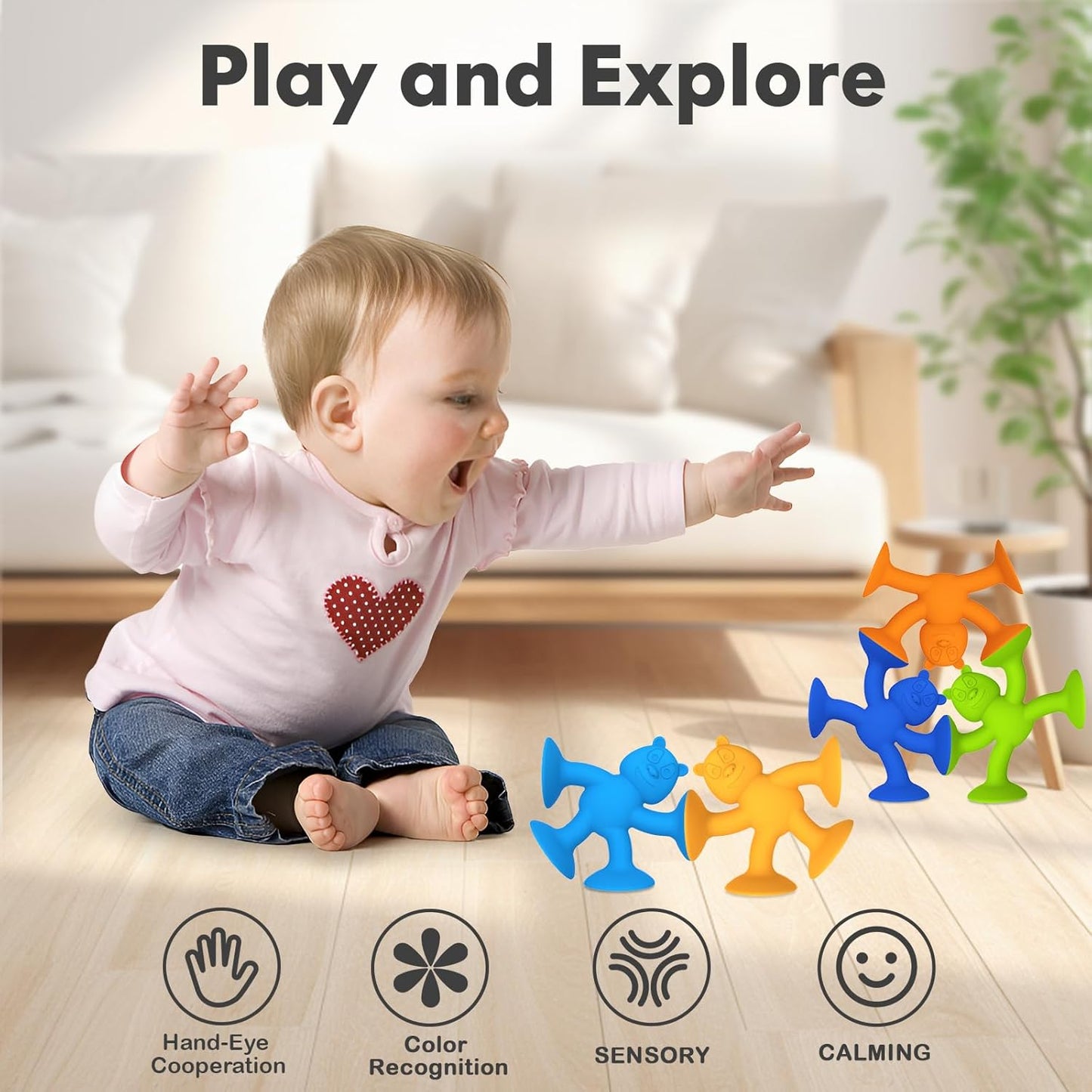 Cute Bear Suction Cup Toy Bath Toys for Kids Ages 4-8 No Hole Bathtub Sensory Toy Airplane Toys for