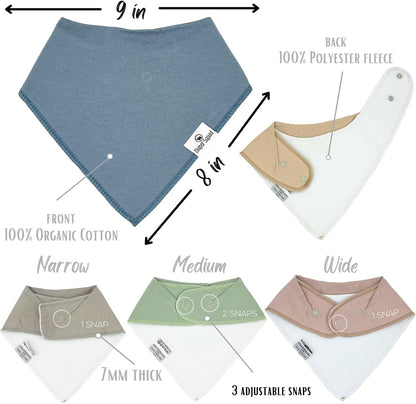 DiaperSquad's Baby Bibs for Drooling and Teething, Bibs for Boys, Baby Girl - Solid Cotton Baby Drool Bibs