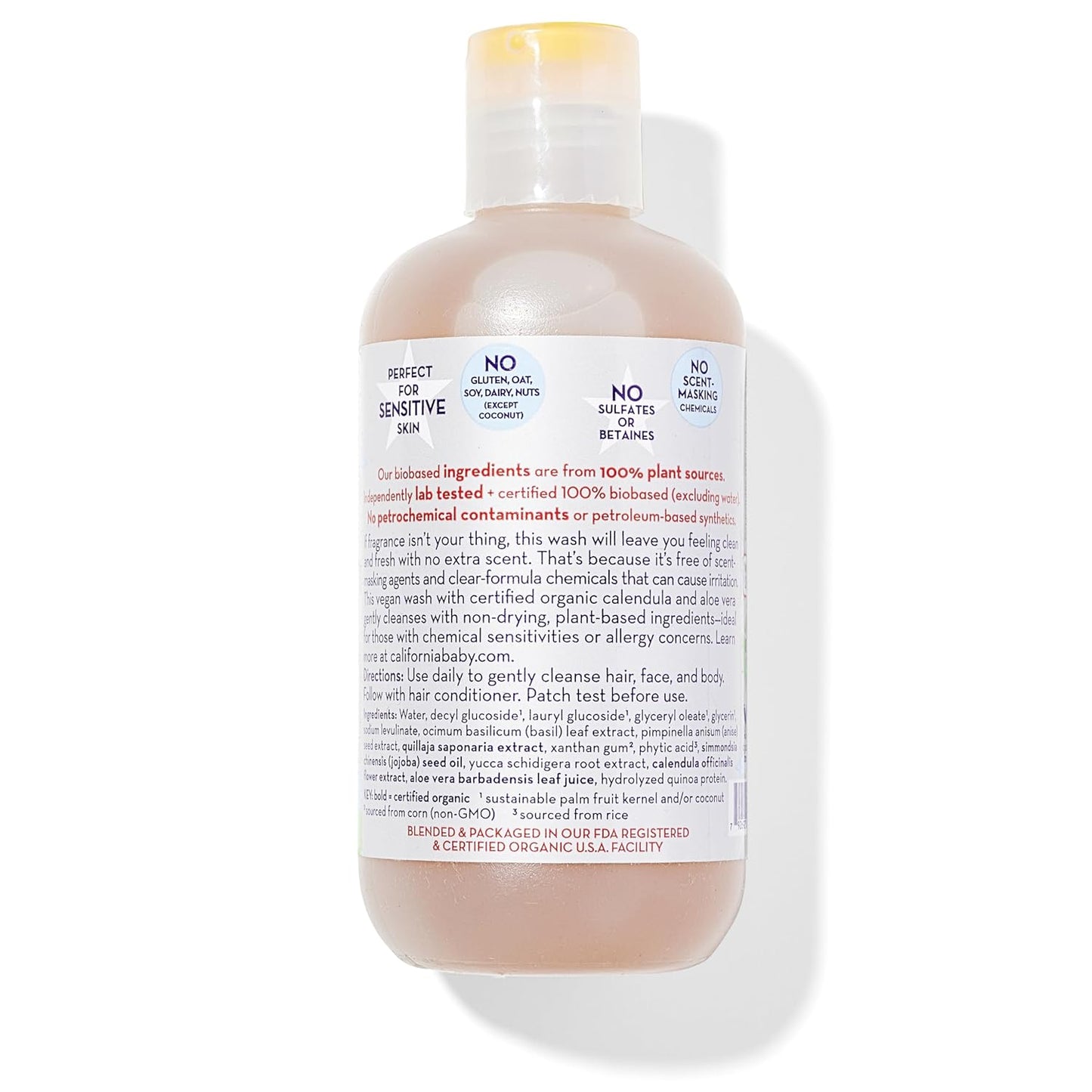 California Kids Super Sensitive Unscented Shampoo and Bodywash | 100% Plant-Based | Gentle Skincare