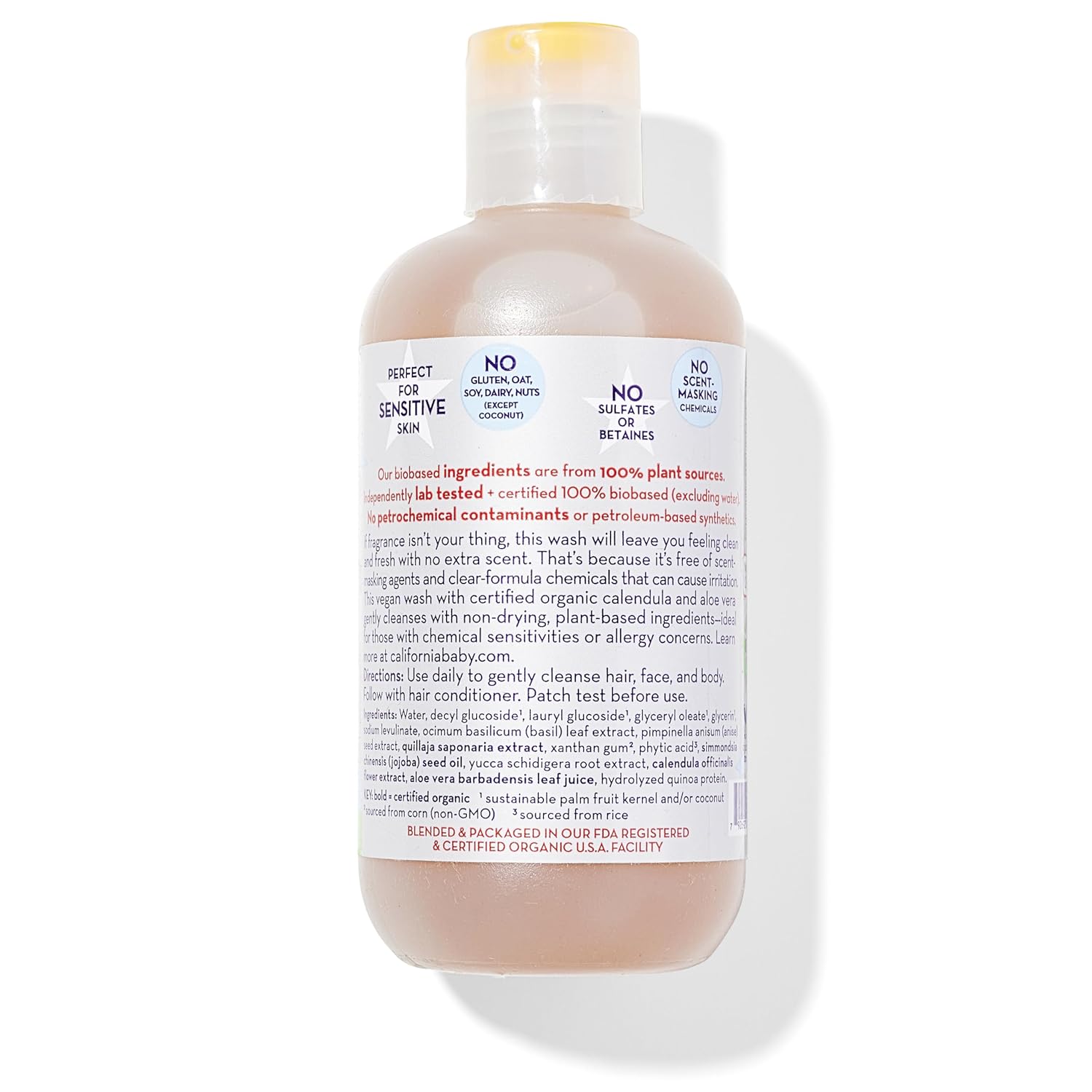 California Kids Super Sensitive Unscented Shampoo and Bodywash | 100% Plant-Based | Gentle Skincare