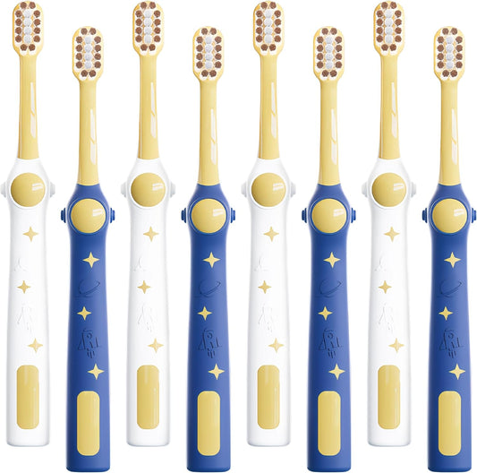 EASICUTI Extra Soft Toddler Toothbrushes 8 Pack, Space Style Kids Toothbrushes for Ages 2-12 Years