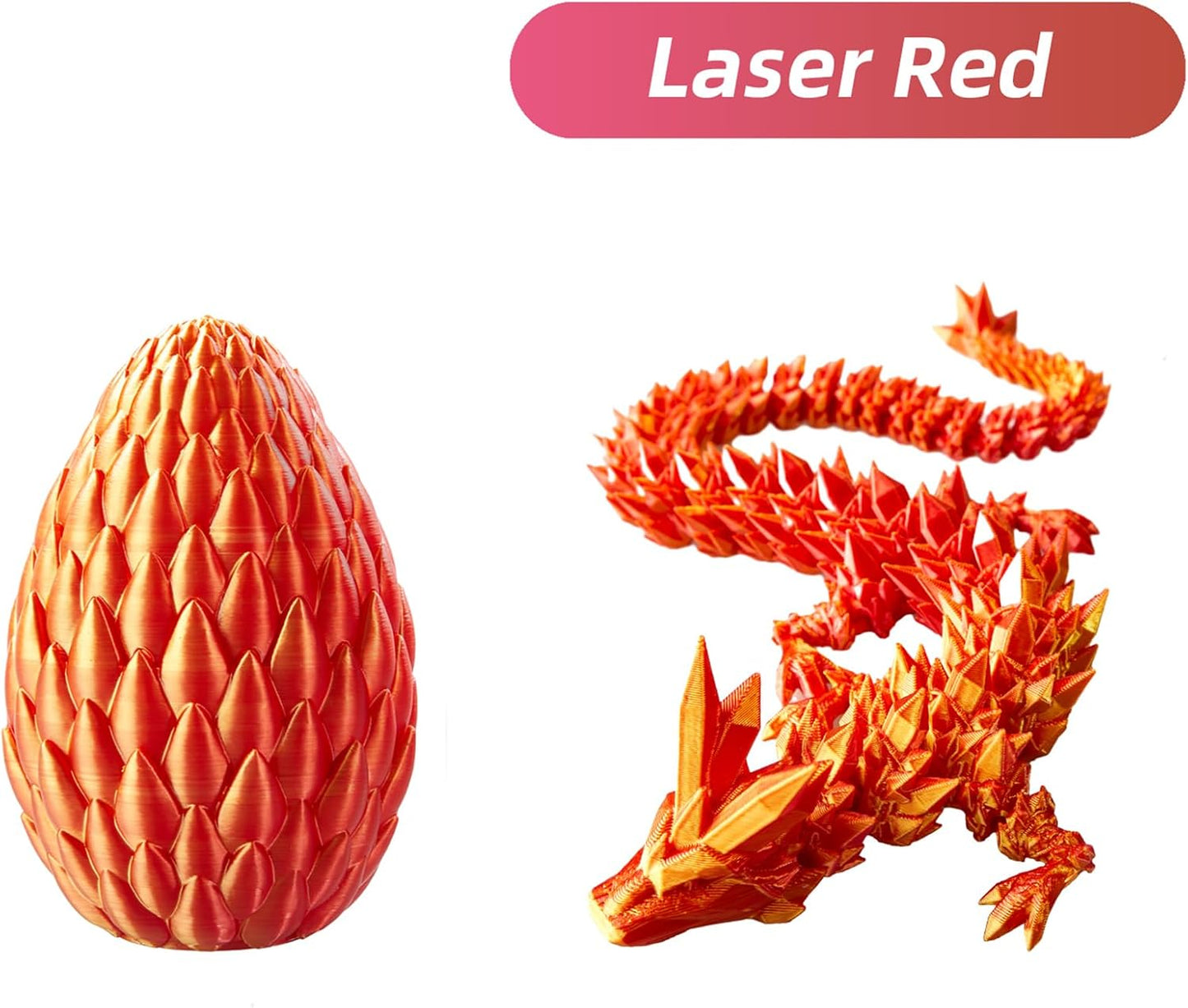 Easter Eggs 3D Printed Dragon Egg Dragon Eggs with Dragon Inside Fidget Toys Pendant Desk Decorative Easter Egg Fillers Easter Gifts for Boys Kids Home Office Decor (Silk Red)