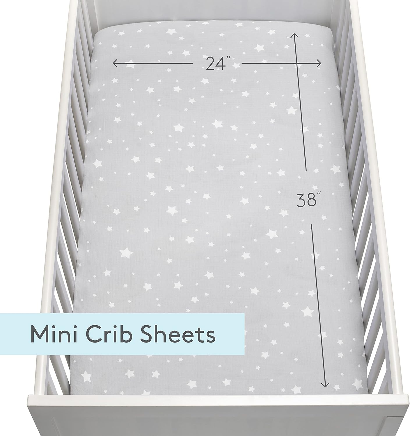 Newton Baby Fitted Mini Crib Sheets (2-Pack) | Organic Muslin Cotton, Breathable & Soft Baby