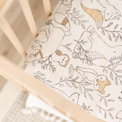 Crane Baby 100% Cotton Sateen Fitted Baby Sheets, Breathable, Fits 28X52 Standard Mattress, Gender