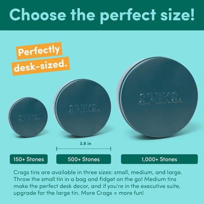 Speks Crags Ferrite Putty, Over 500 Ferrite Stones in a Metal Tin, Seriously Satisfying Fidget Toys for Adults and Desk Toys for Office, Matte Jade, Medium