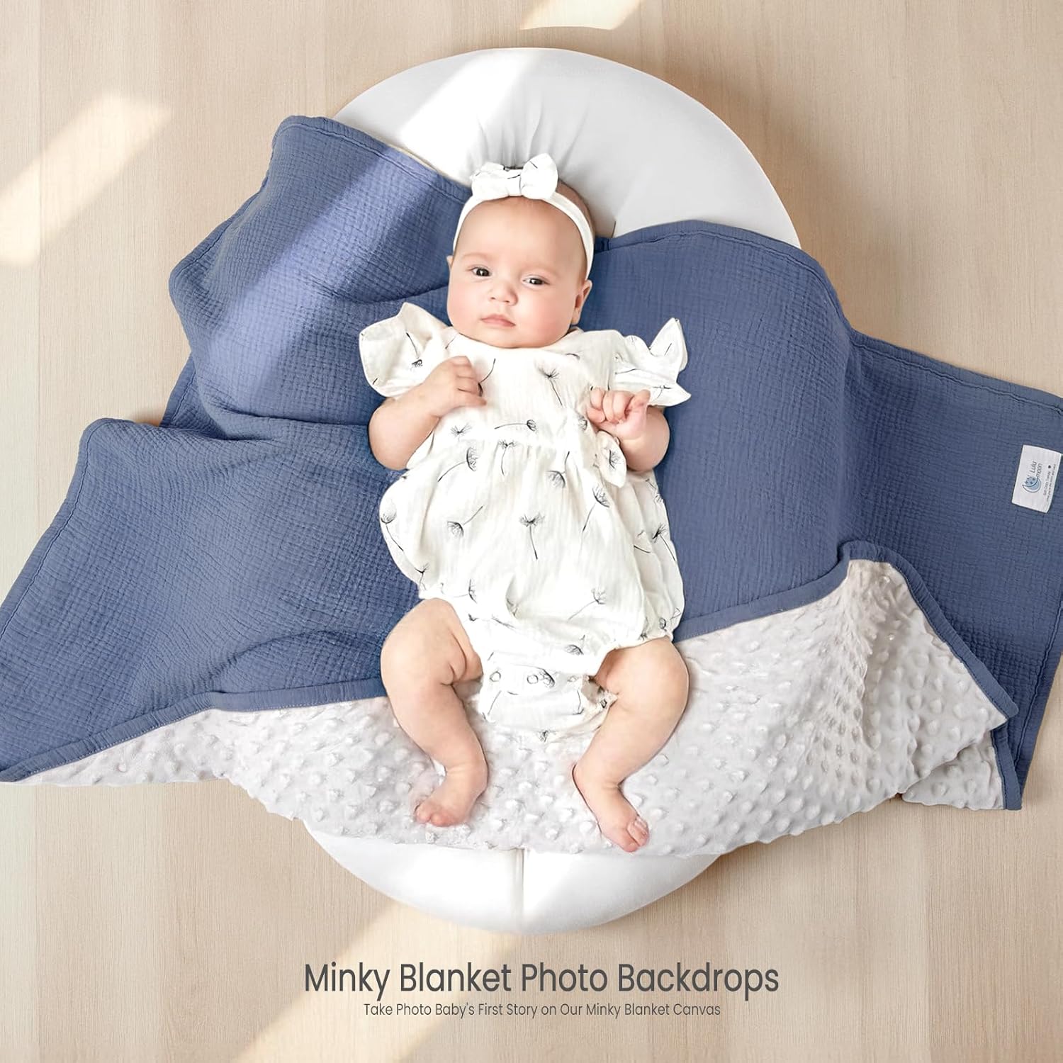 lulumoon Baby Blanket for Newborn Receiving: Minky Dot & Muslin Lightweight - Thermal Blanket Gift