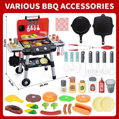 Shemira Kids Play Kitchen Toys, Kids BBQ Grill Playset, Play Grill Toys