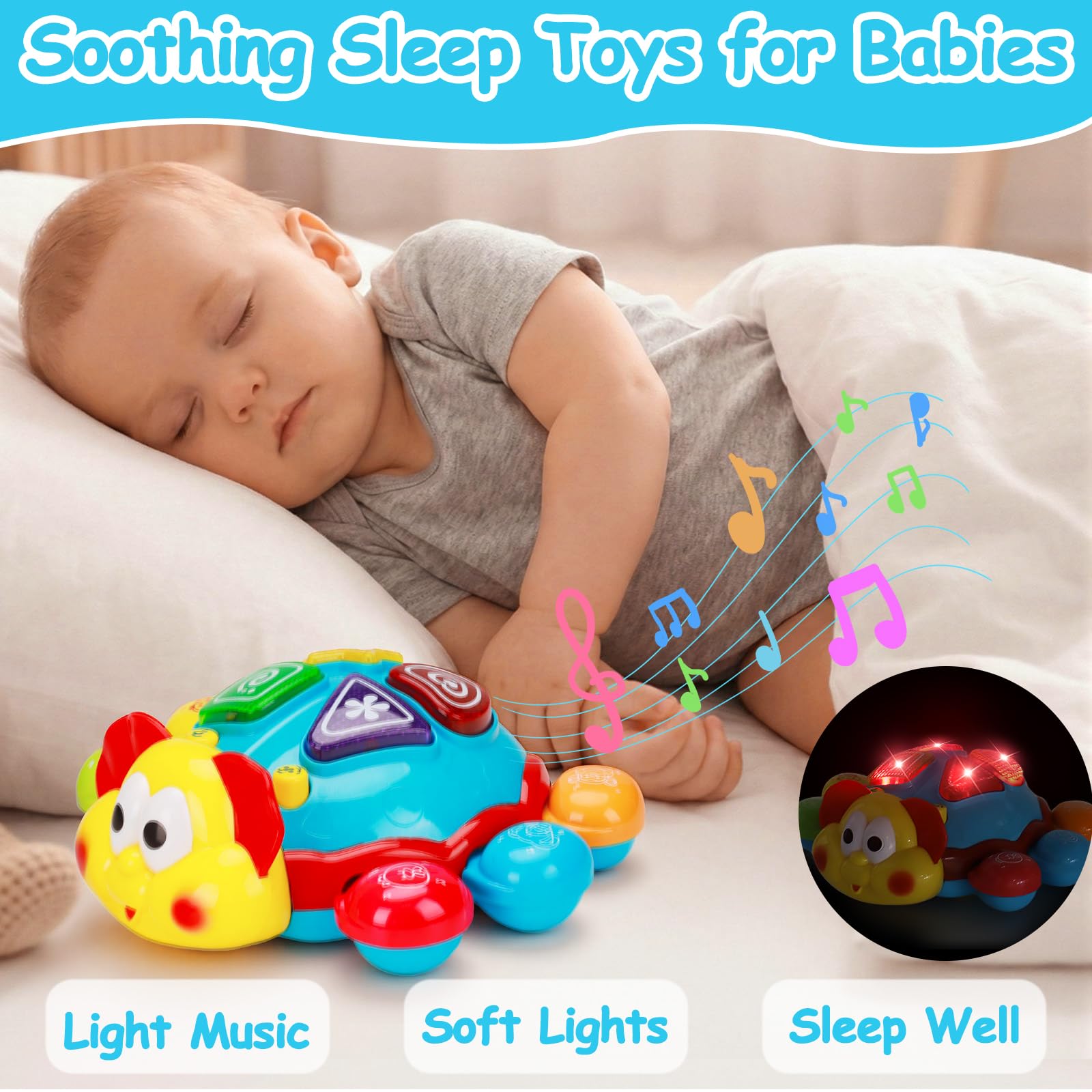 Baby Crawling Toy, Musical Light Up Learning Toy for Infants & Toddlers