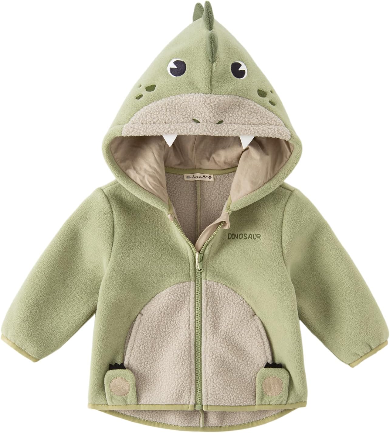 DAVE&BELLA Toddler Fleece Jacket, Baby Boys Girls Animal-shaped Hooded Zipper Long Sleeve Warm Spring Autumn Outerwear Coat