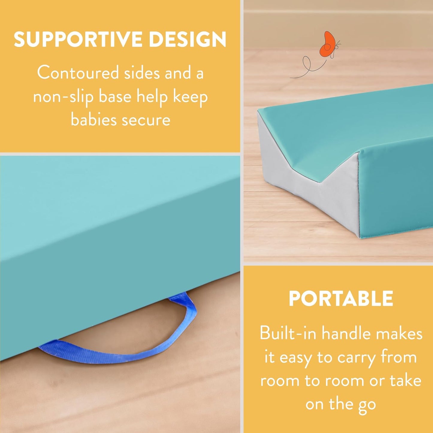 Contoured Changing Pad, Baby Essentials, Seafoam/Light Grey