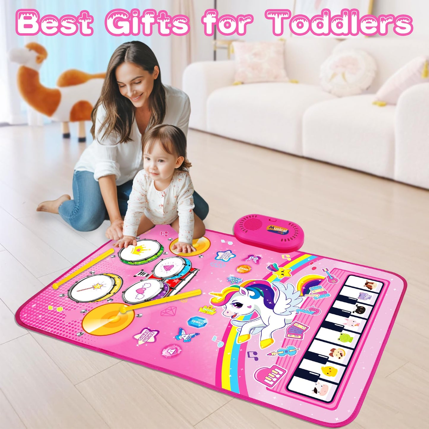 Toys for 1 Year Old Girl Gifts: 3 in 1 Baby Music Mat Toddler Toys Age 1-2