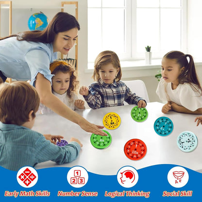 Math Fidget Spinners, Math Fidget Toy for Learning Division & Multiplication Math Facts Fidget Spinners for Stimmers & Fidgeters (9 Packs - Multiplication & Division)