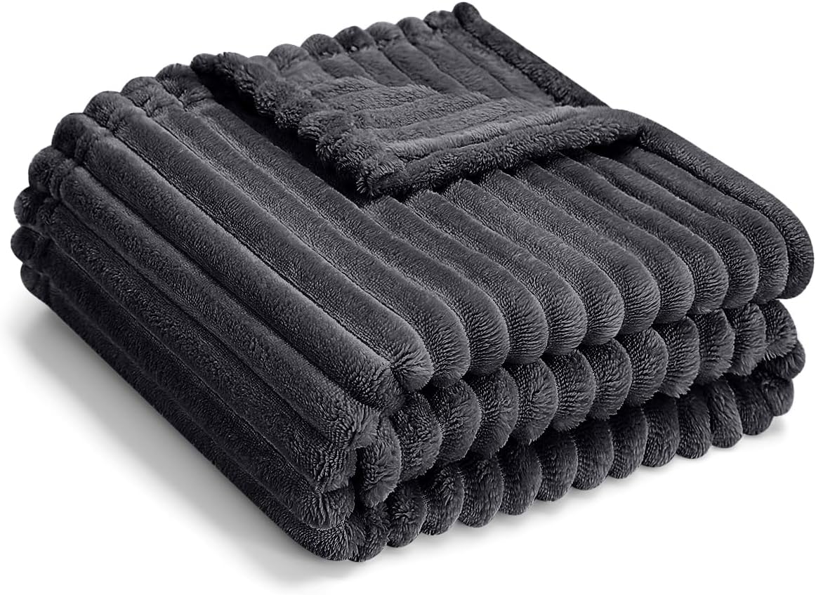 Soft Fleece Baby Blanket Ultra Cozy Grey Baby Blankets for Boys Warm and Lightweight Infant Toddler