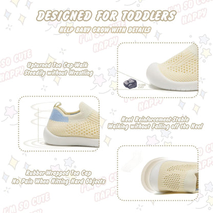 Charrost Toddler Baby Girl Boy First Walking Shoes Checkered Sneakers Sizes 3/4/5/6/7/8T. Soft, Cute,Flexible for First Walkers. Non-Slip, Slip On, Wide Toe Box Indoors Outdoors