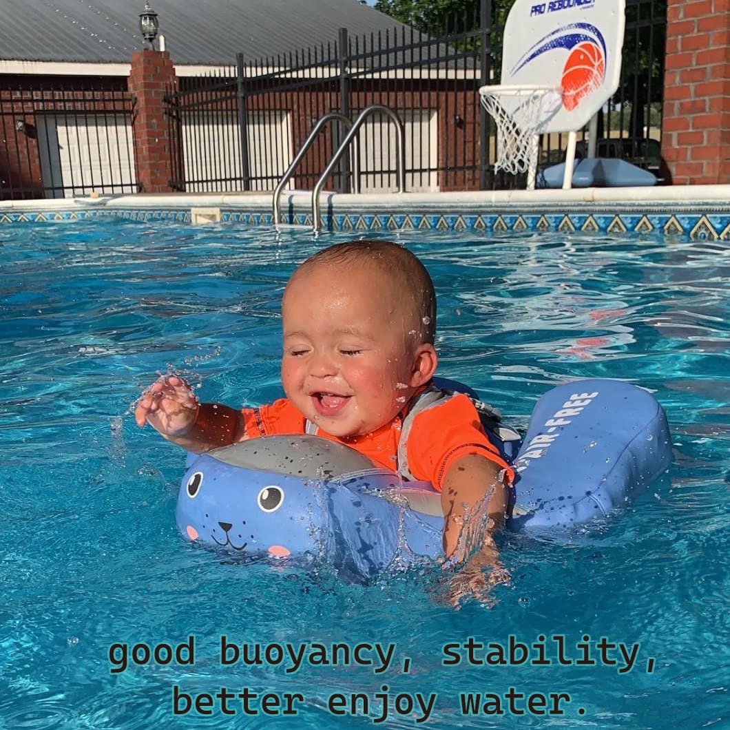 Mambobaby Float with Canopy Size Improved Non Inflatable Infant Baby Pool Float Smart Mambo Float