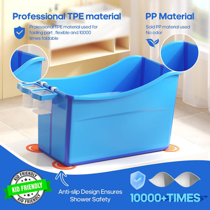 Collapsible Baby Bathtub Foldable Bathtub for Toddler Portable Large Foldable Bath Tub Bathtub for