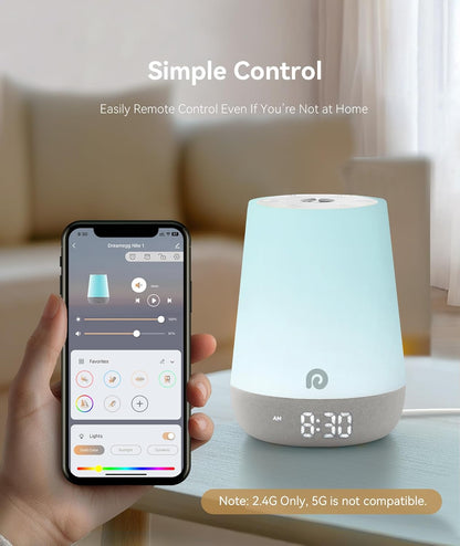 Dreamegg Nite 1 - Baby Sound Machine, Sleep Trainer, Night Light for Kids, Ok to Wake Alarm Clock, 34 Soothing Sounds, App Control, White Noise Sound Machine for Baby Kids Toddler Nursery(Joyous Bird)