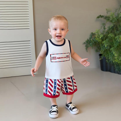 Kupretty Baby Boy Summer Clothes Sleeveless Tank Tops Vest T-Shirt + Casual Shorts Toddler Outfits Set