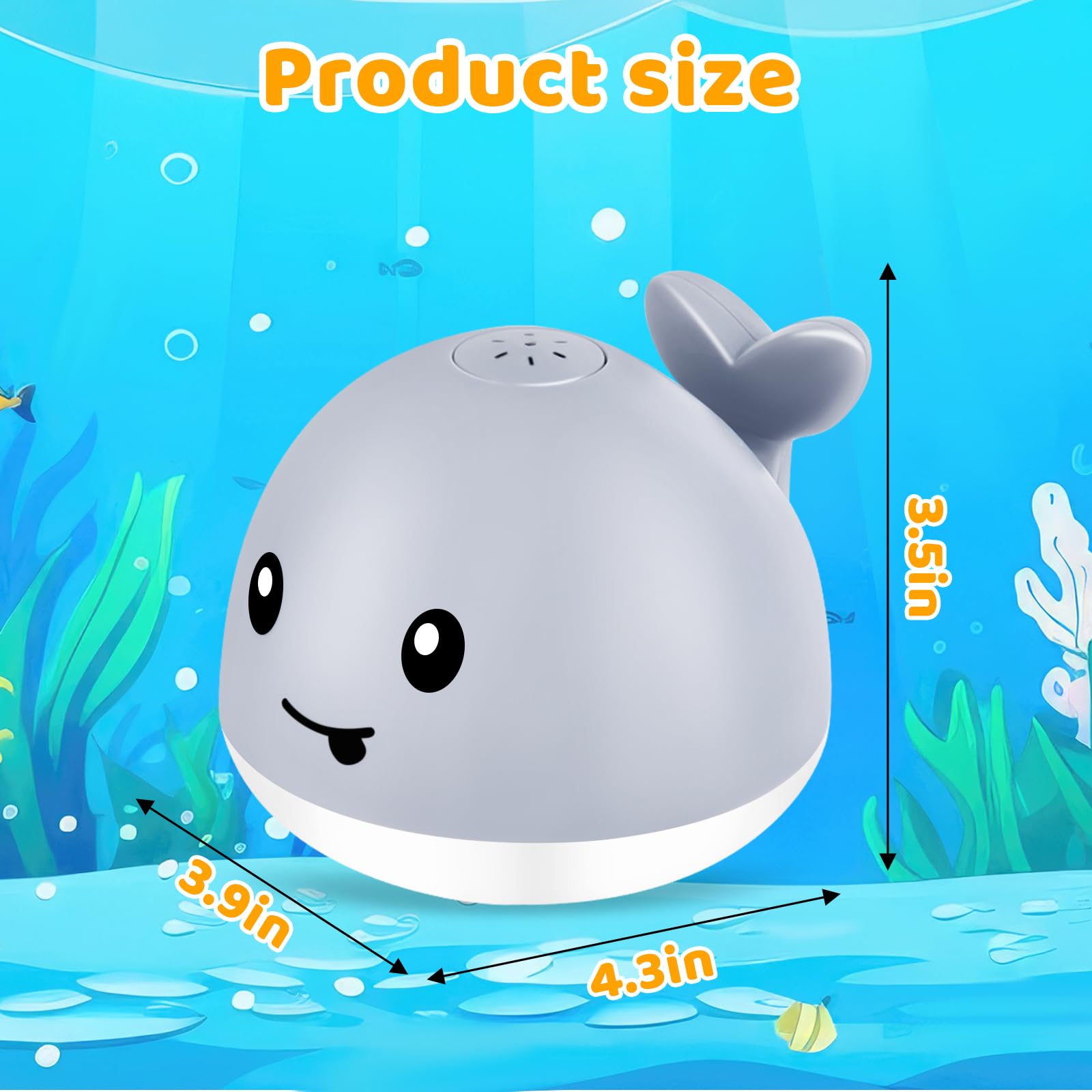 WAVISA Whale Bath Toy Sprinkler, Light Up Baby Bath Toys for Kids