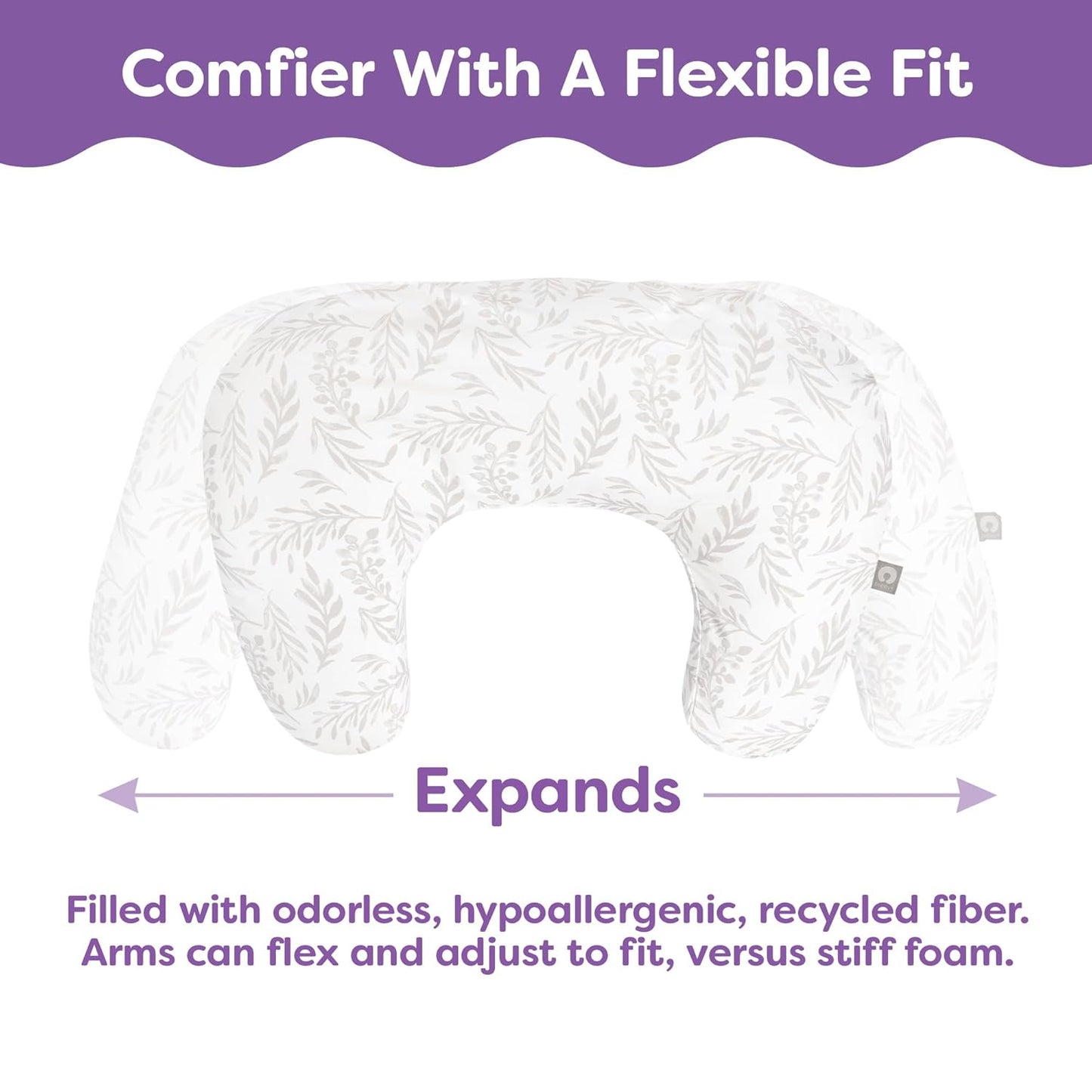 Boppy Nursing Pillow with Luxe Fabric Cover, Quilted Moss, Larger, More Supportive Pillow for