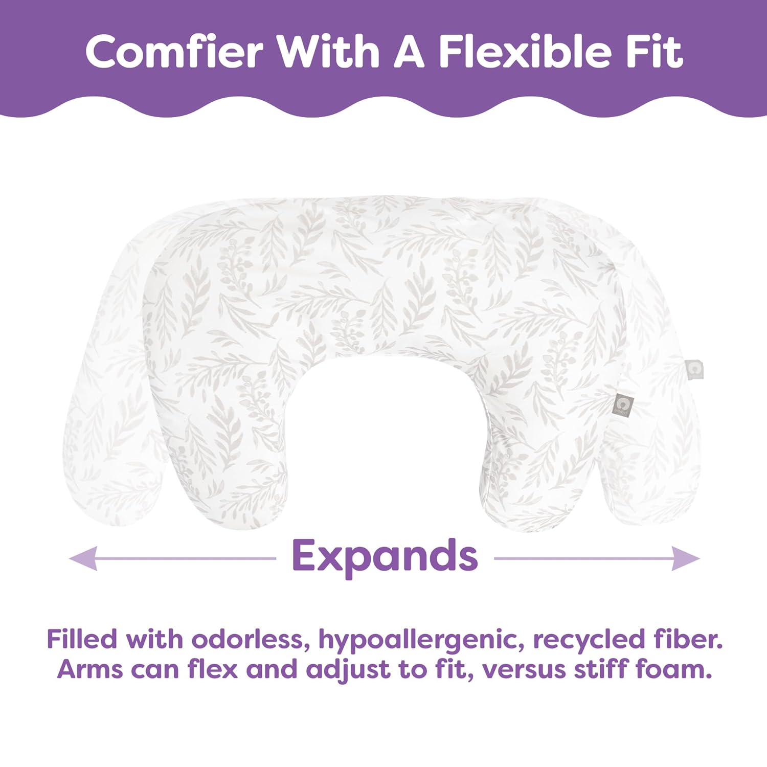 Boppy Nursing Pillow with Luxe Fabric Cover, Quilted Moss, Larger, More Supportive Pillow for