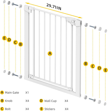 Easy Step Walk-Thru Baby Gate – Adjustable Safety Gate for Babies & Pets, Pressure Mount Kit, Includes Wall Cups & Extensions – 29 to 40.5W x 30.5H inches, CPC Certified