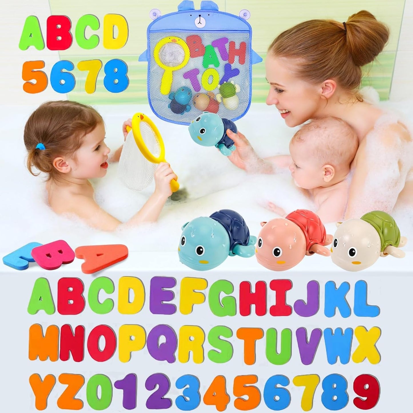 Bath Toys Kids Age 1-3 - Foam Bath Letters And Numbers Abc Alphabet Learning Toys Bathtub Toys