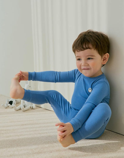 moimoln Pajamas Set 6M-5Y Solid Ribbed Unisex Baby & Toddler, Soft Viscose, Snug-Fit, Everyday Sleepwear