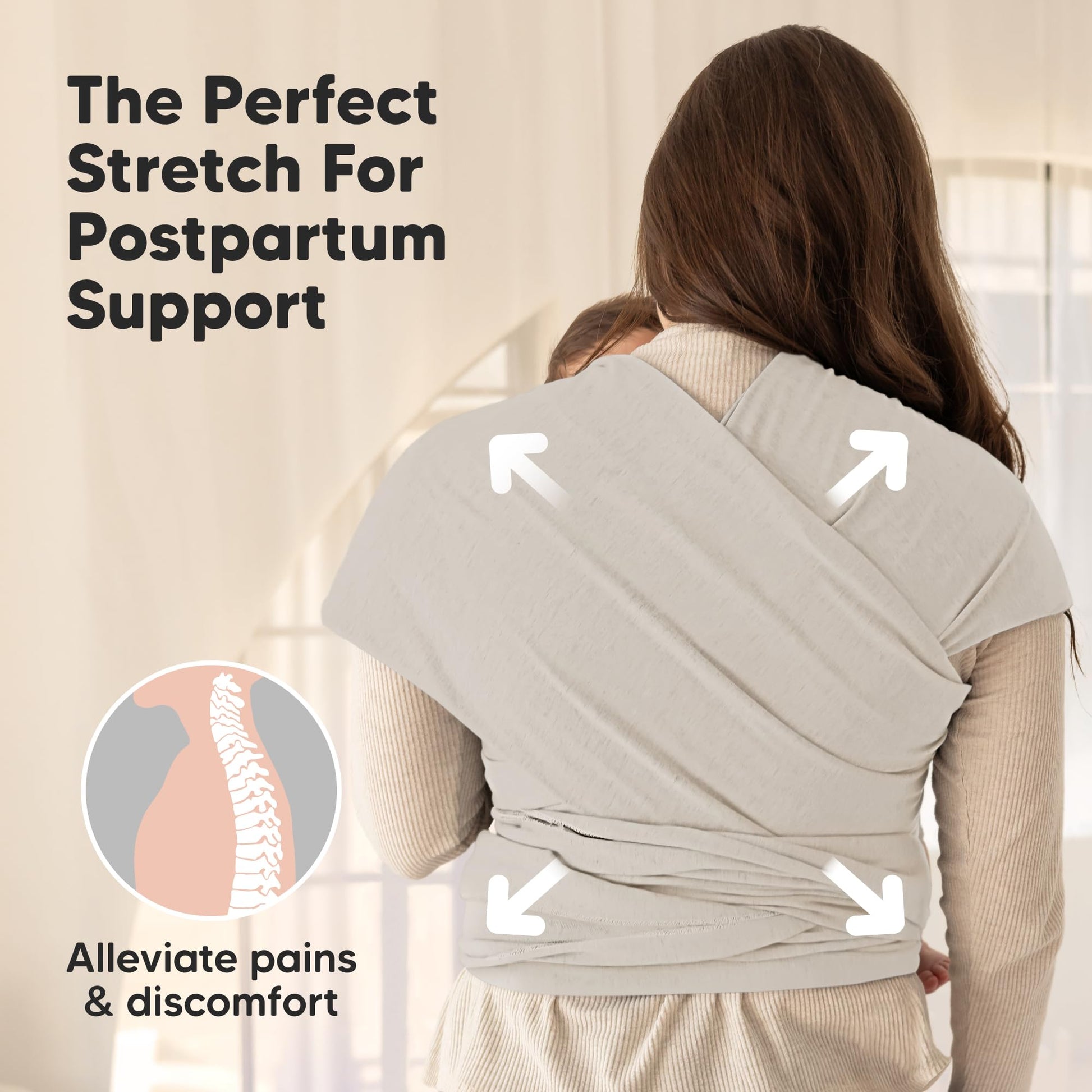 KeaBabies Baby Wrap Carrier, All in 1 Original Baby Carrier (Stone Gray)
