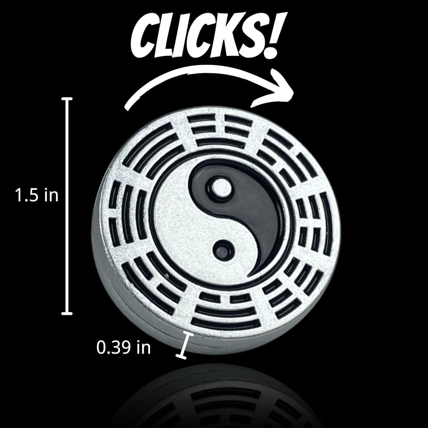 Fidget Slider Metal Haptic Toys Fidgets for Adults Anxiety Stress Relief, Prevent Alzheimer's Clicks Fidget Slider for School Home Office(Silver)