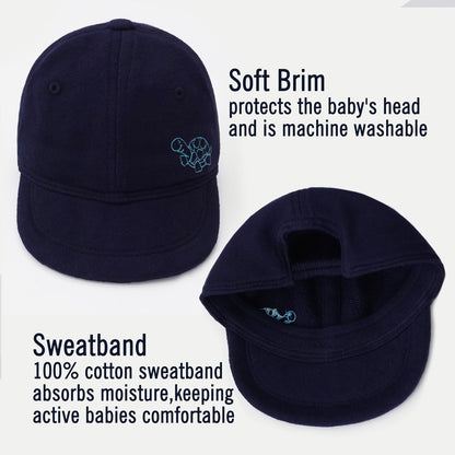 Keepersheep Baby Baseball Cap Infant Sun Hat, Cotton Knit with Soft Brim, Adjustable Soft Newborn Toddler Cap